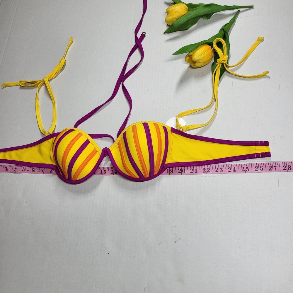 Andrea Lyamah Wasuki Beautiful Swimsuit Bra, Yellow, orange and purple - Picture 7 of 10